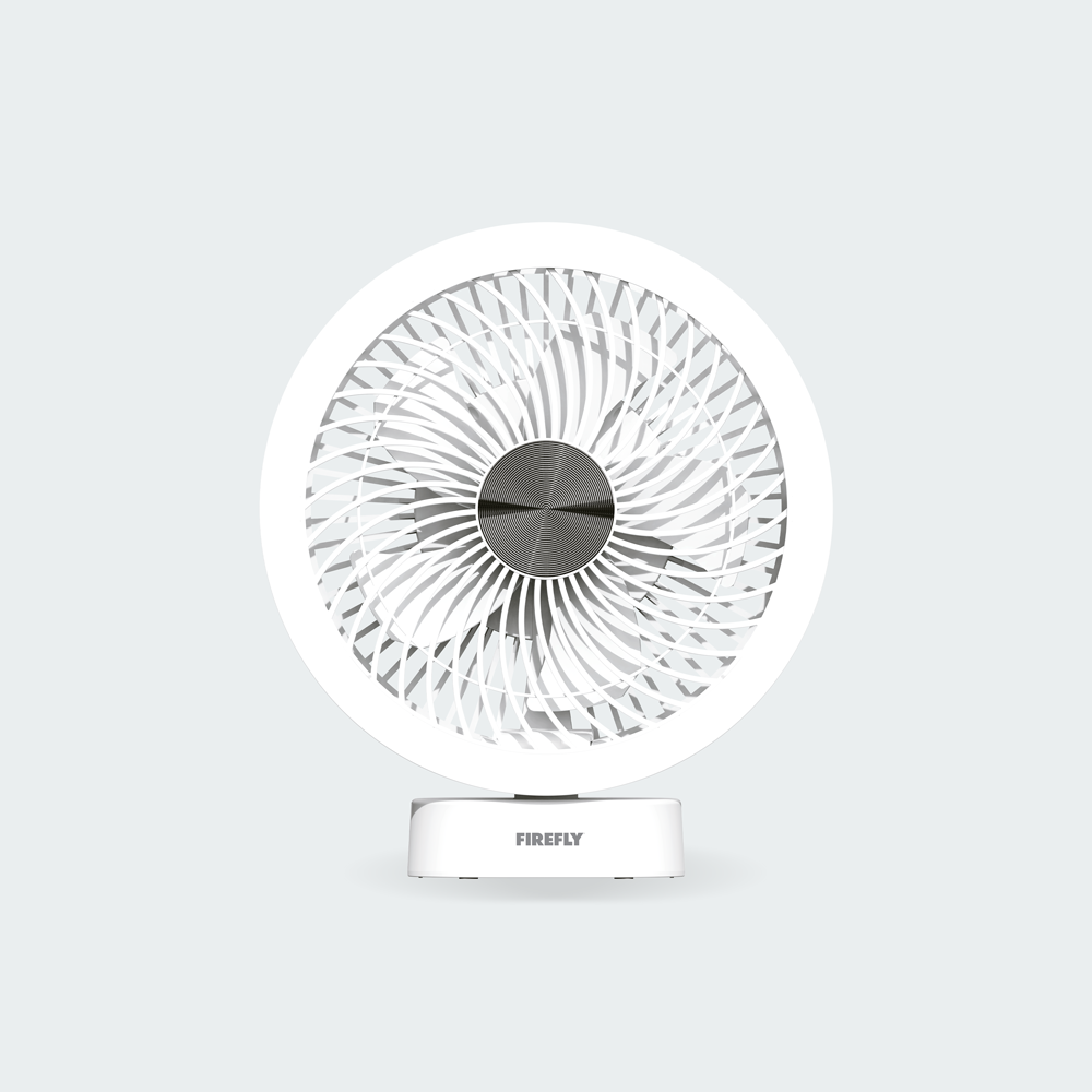 Firefly Rechargeable Mini Desk Fan with Ring Lamp