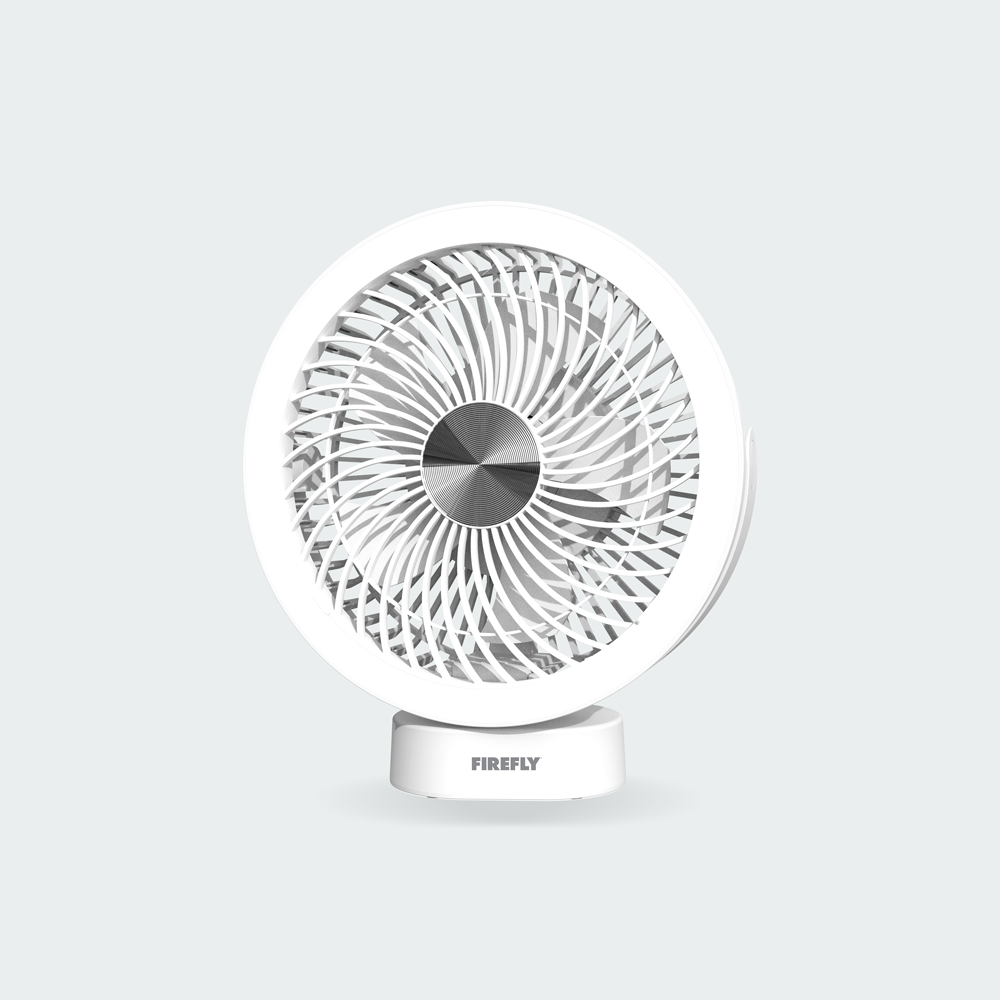 Firefly Rechargeable Mini Desk Fan with Ring Lamp