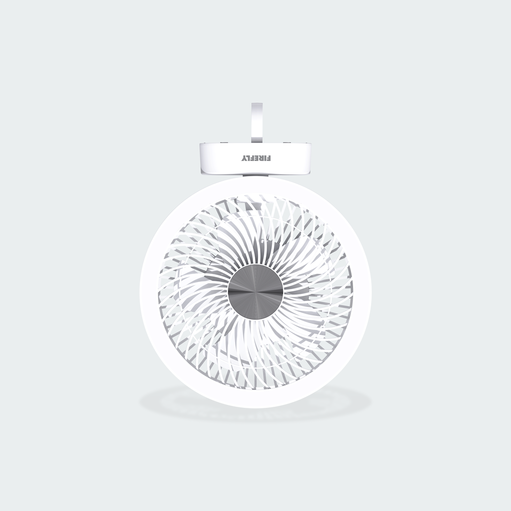 Firefly Rechargeable Mini Desk Fan with Ring Lamp