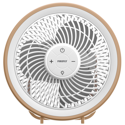 Firefly Rechargeable Mini Desk Fan with Night Lamp and Hook