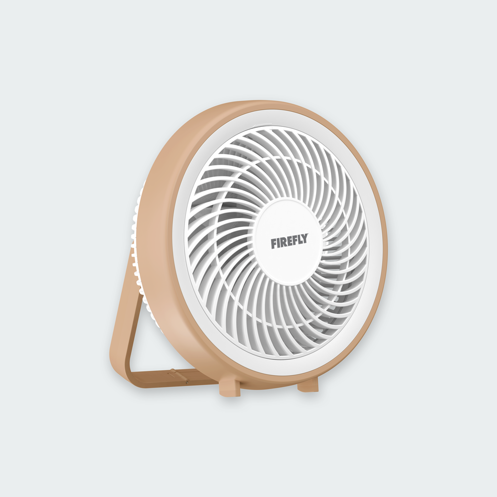 Firefly Rechargeable Mini Desk Fan with Night Lamp and Hook