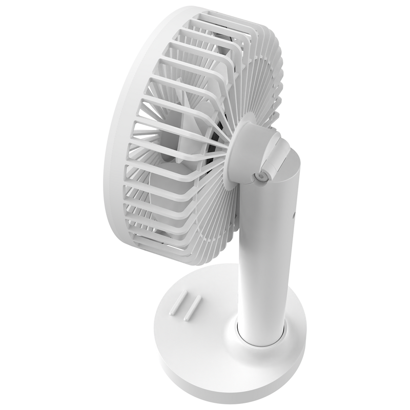 Firefly Portable Stand Fan with Mobile Phone Holder - White