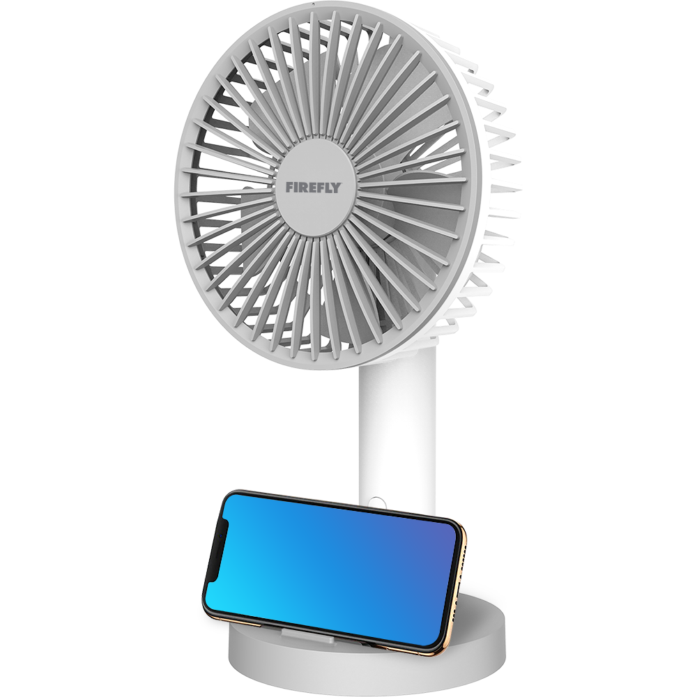 Firefly Portable Handy Stand Fan with Mobile Phone Holder