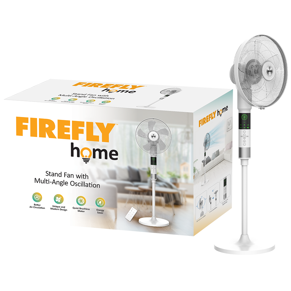 Firefly Home Stand Fan with Multi-Angle Oscillation