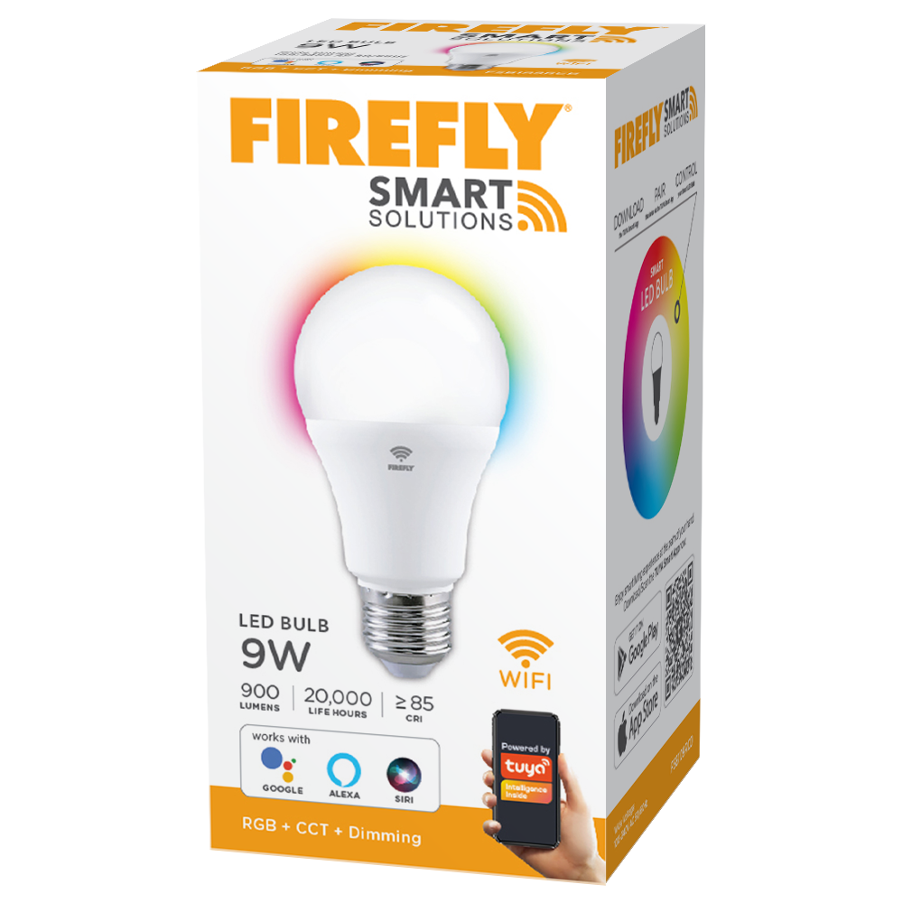 Firefly Smart Solutions LED Bulb 9W (RGB + CCT + DIMMING)