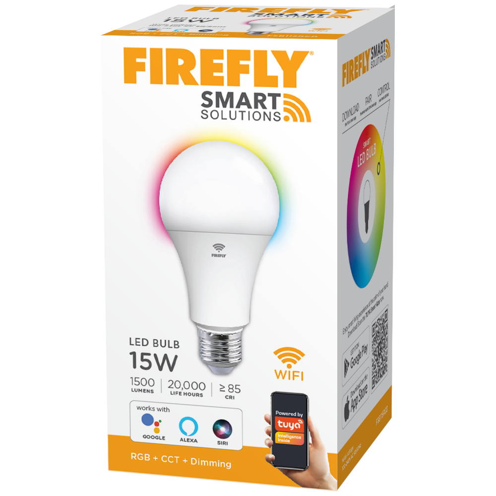 Firefly Smart Solutions LED Bulb 15W (RGB + CCT + DIMMING)