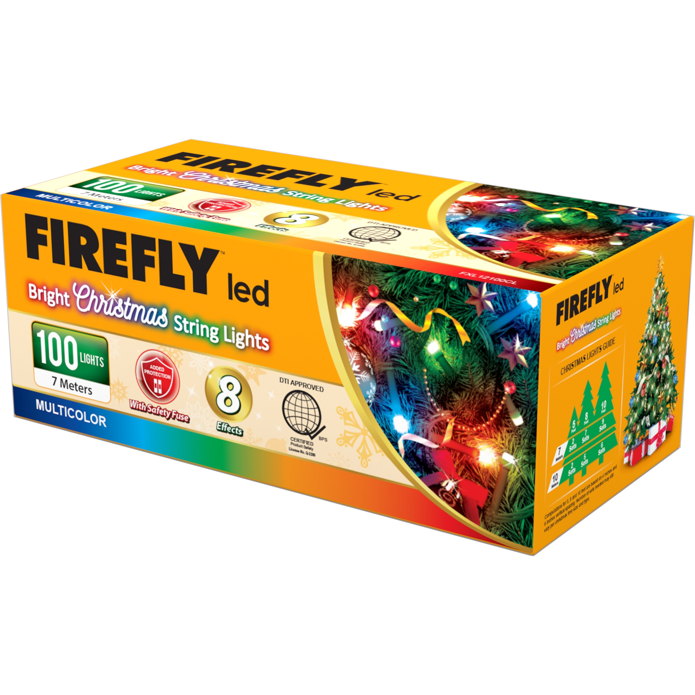 Firefly Bright Christmas Lights 100LED 7 meters