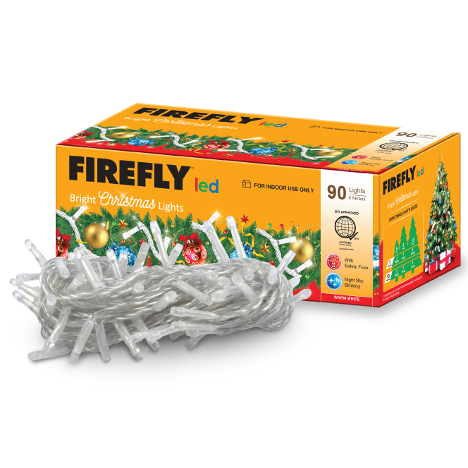 Firefly Bright Christmas Lights 90LED 6 meters