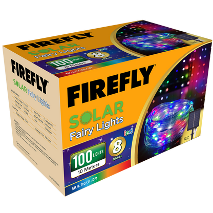 Firefly Bright Solar Fairy Lights 100LED 10 meters
