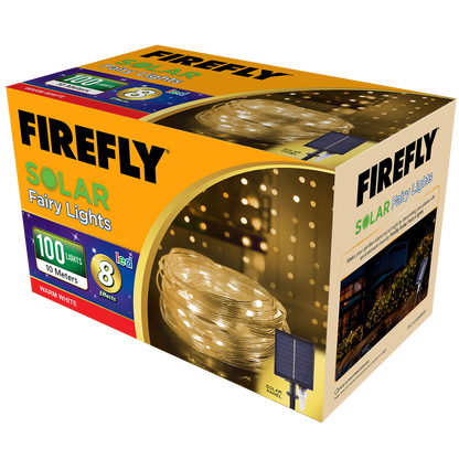 Firefly Bright Solar Fairy Lights 100LED 10 meters