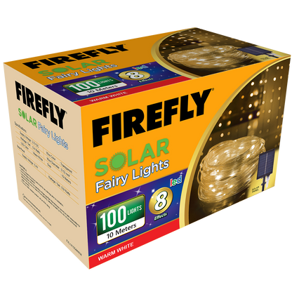 Firefly Bright Solar Fairy Lights 100LED 10 meters