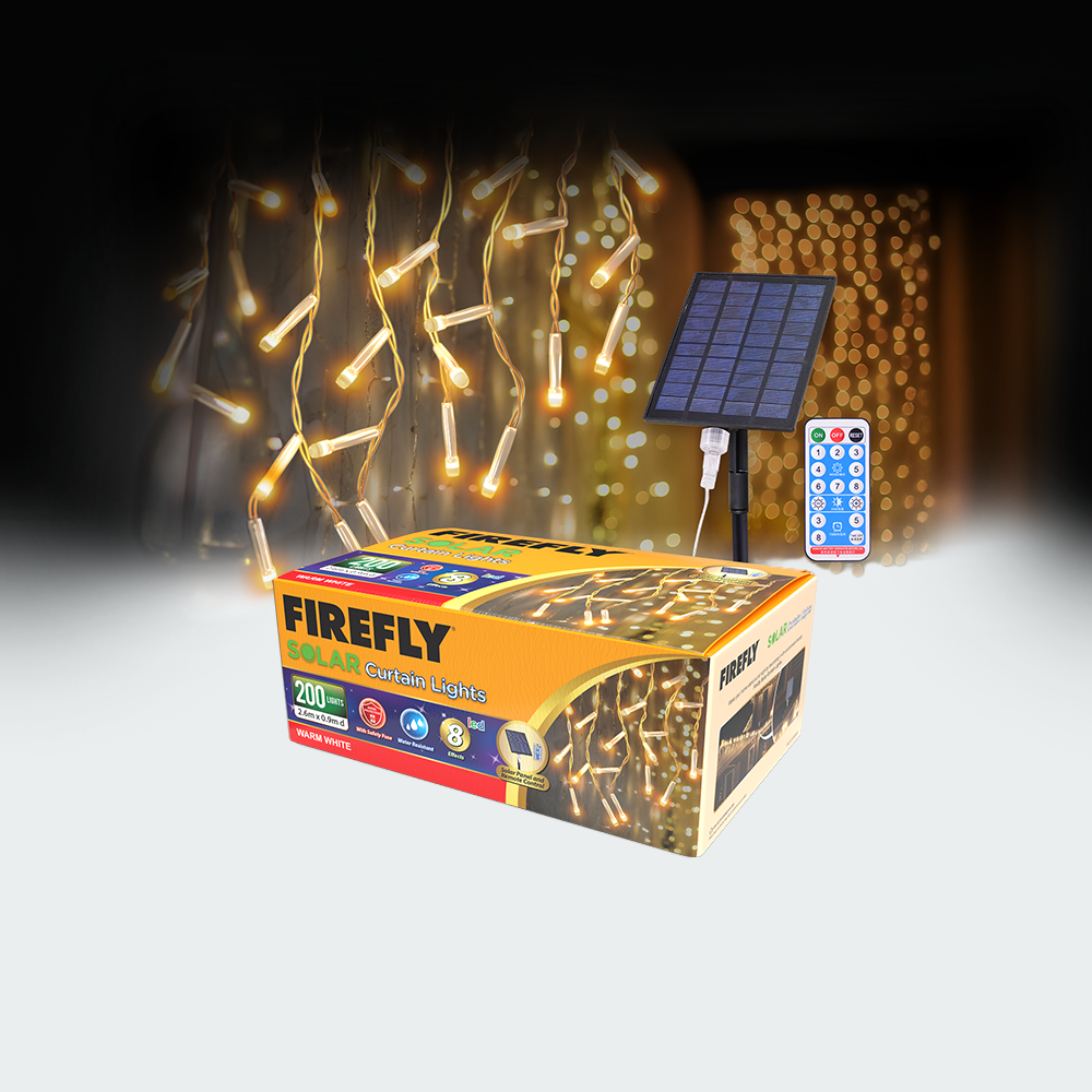 Firefly Christmas Solar Curtain Lights
