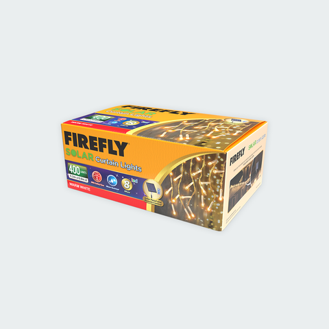 Firefly Christmas Solar Curtain 400LED WW8 6M