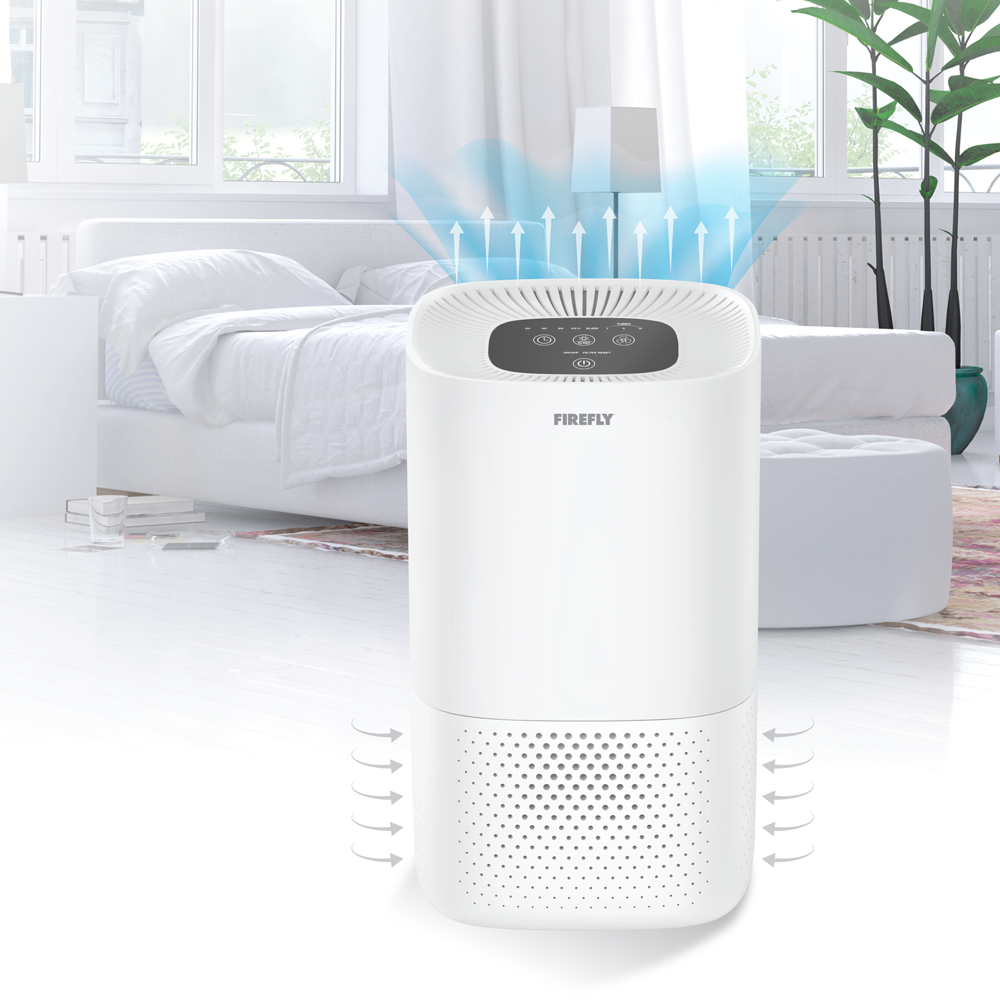 Firefly Yellow Shield Air Purifier with UVC Light (Cylindrical)