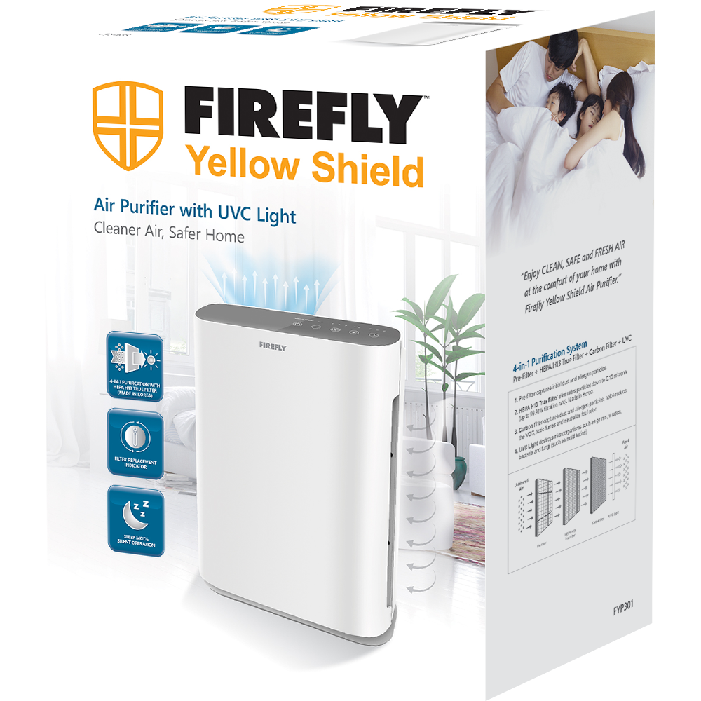 Firefly Yellow Shield Air Purifier with UVC Light (Medium)