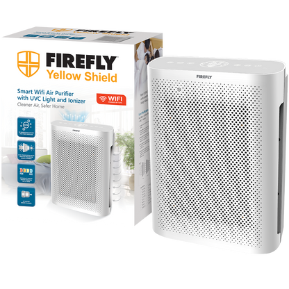 Firefly Yellow Shield Smart Wifi Air Purifier with UVC Light and Ionizer - Medium