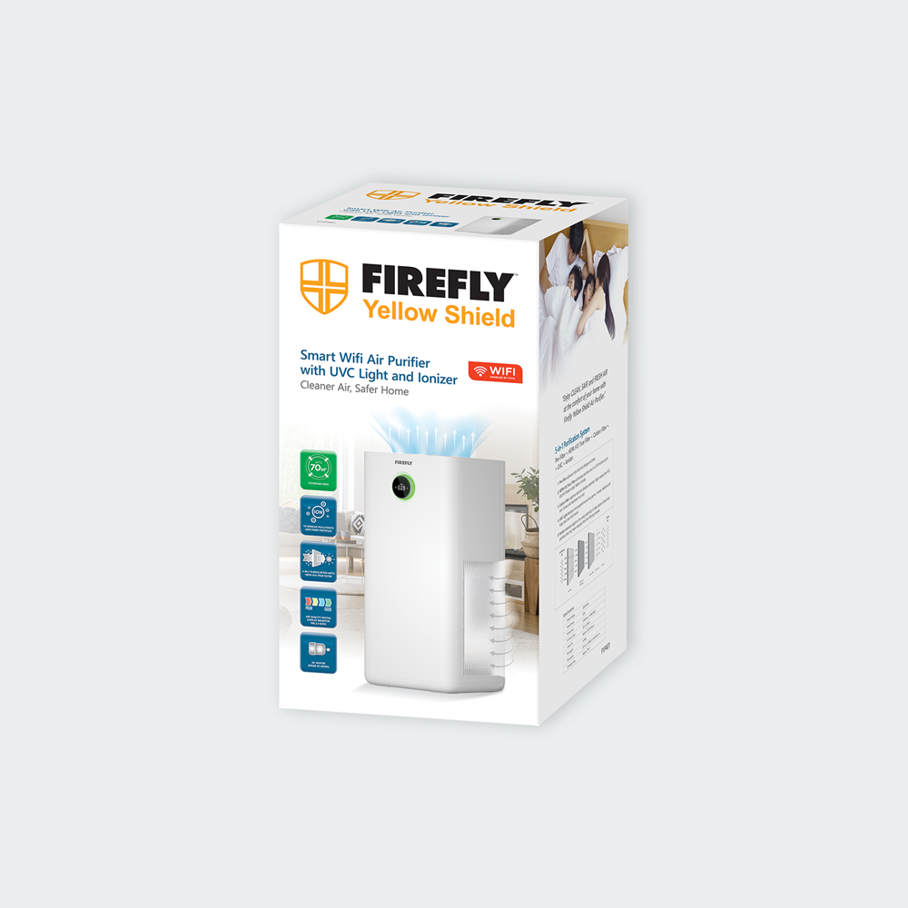 Firefly Yellow Shield Smart Wifi Air Purifier with UVC Light and Ionizer - Large