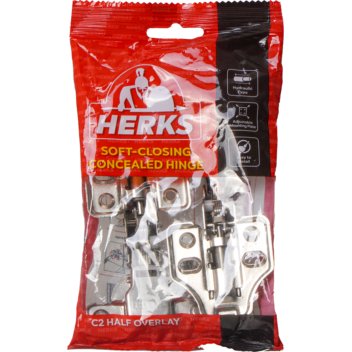 HERKS Soft-Closing Concealed Hinge - C2 Half Overlay