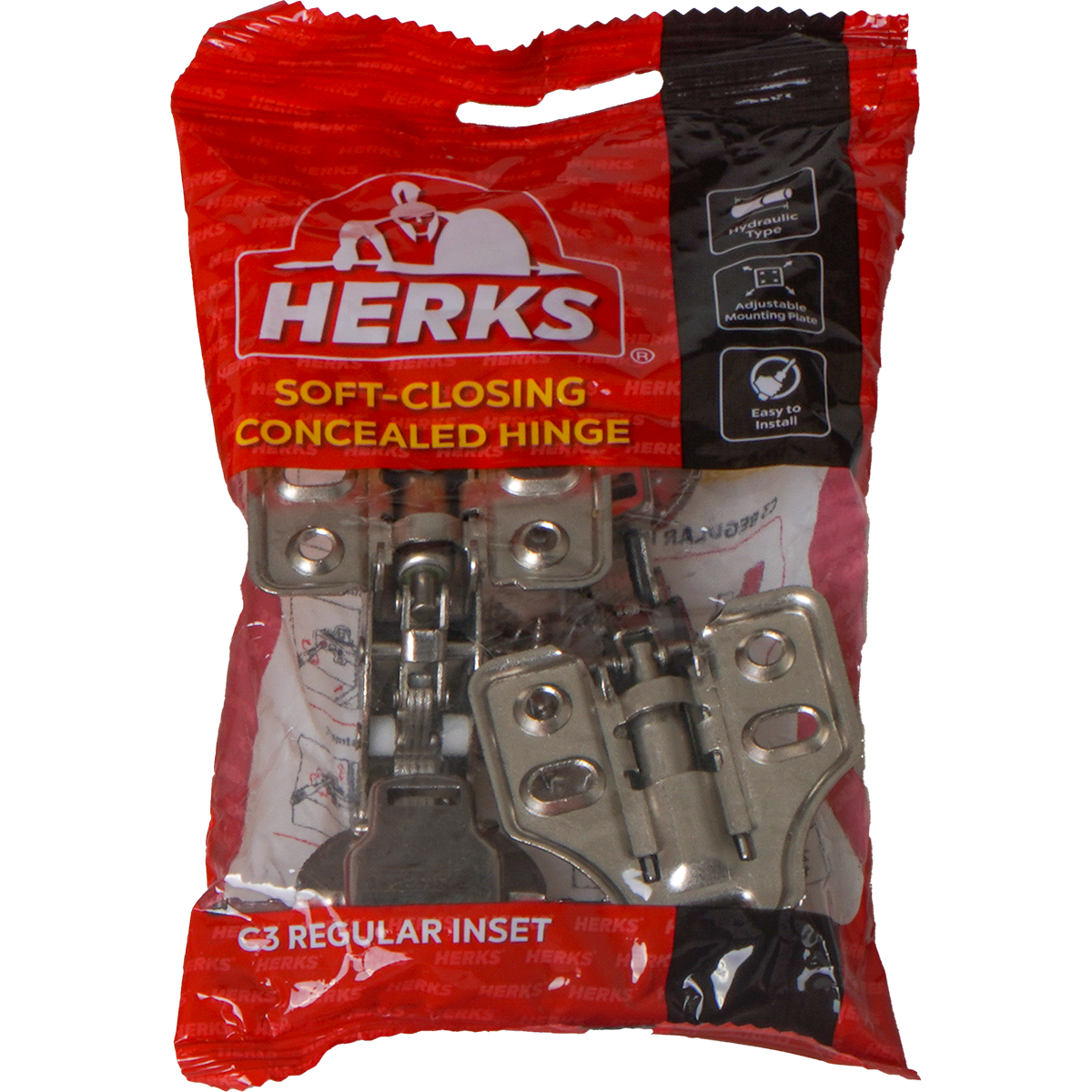 HERKS Soft-Closing Concealed Hinge - C3 Regular Inset