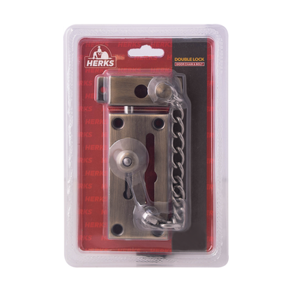 HERKS Double Lock - Door Chain & Bolt