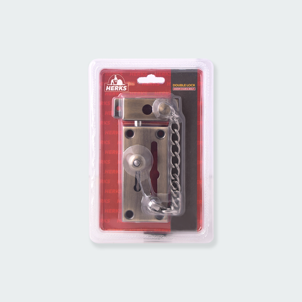 HERKS Double Lock - Door Chain & Bolt