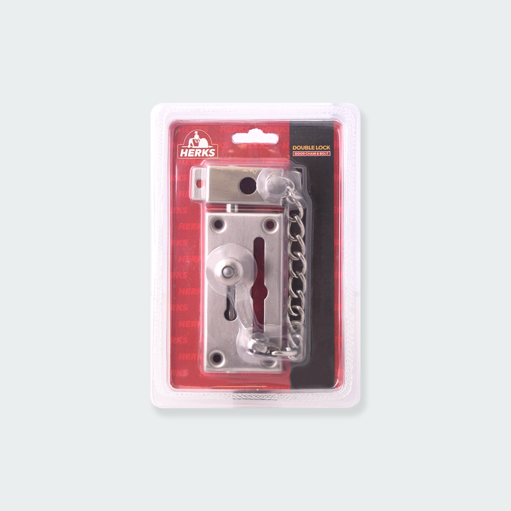 HERKS Double Lock - Door Chain & Bolt
