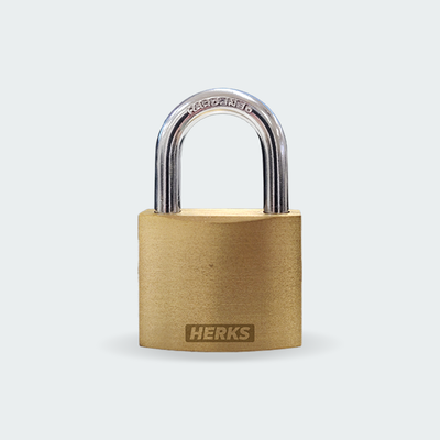 HERKS Heavy Duty Brass Padlock - Short Shackle