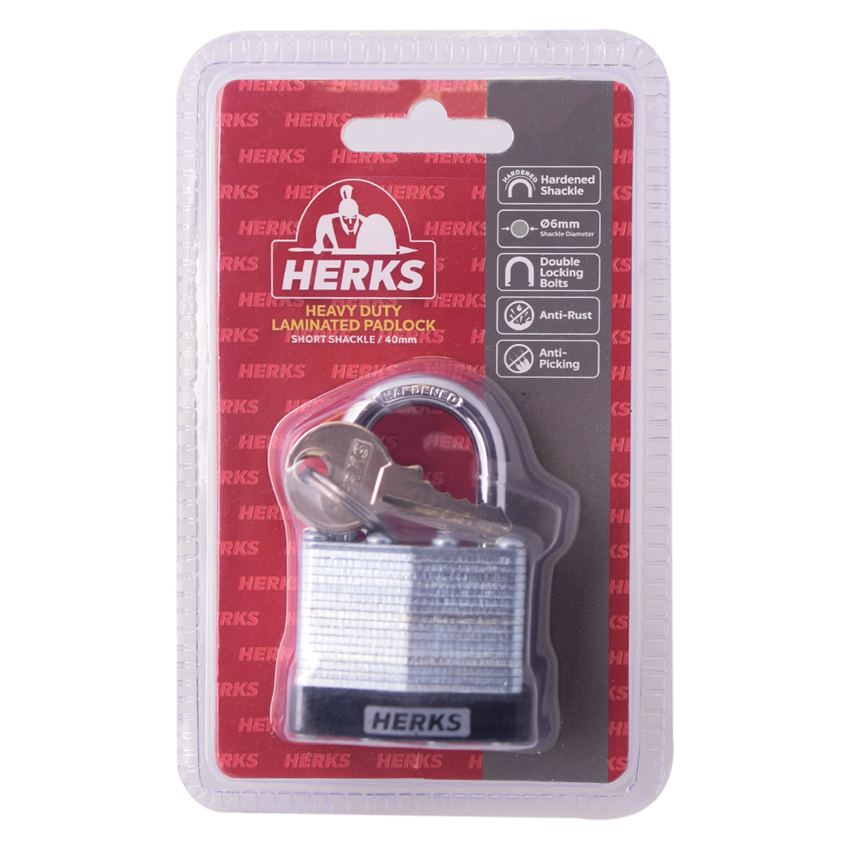 HERKS Heavy Duty Laminated Padlock - Short Shackle