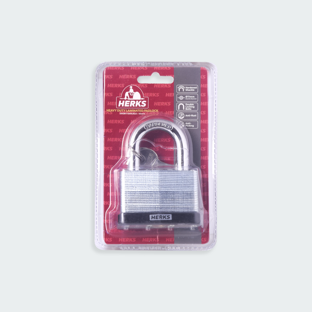 HERKS Heavy Duty Laminated Padlock - Short Shackle