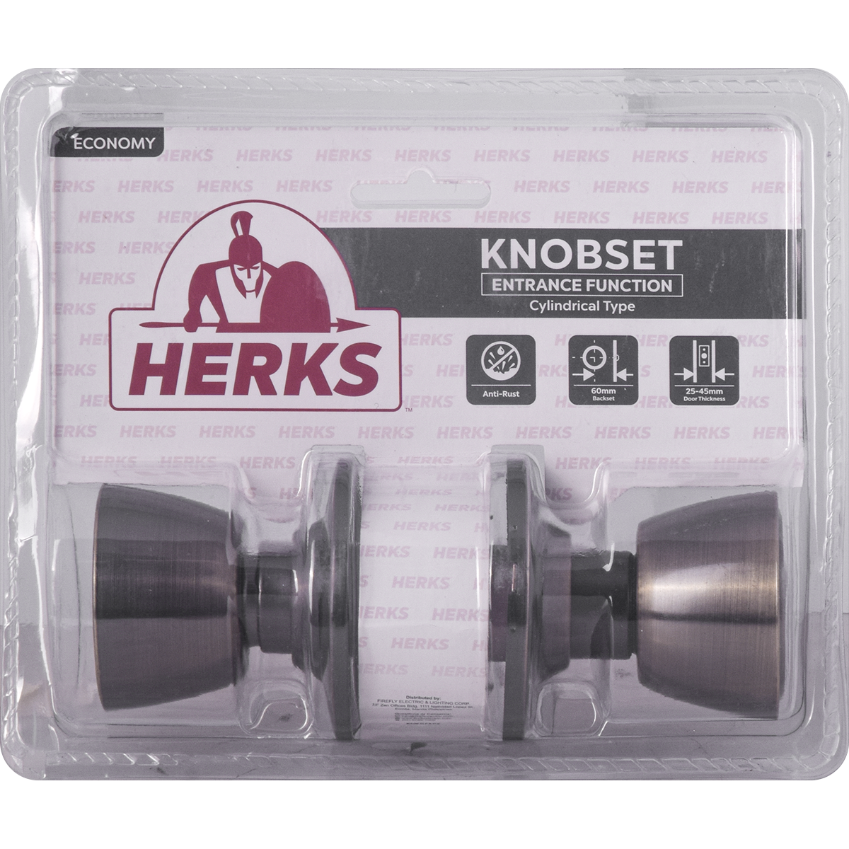 HERKS 588 Cylindrical Knobset Entrance Function - Flat Design