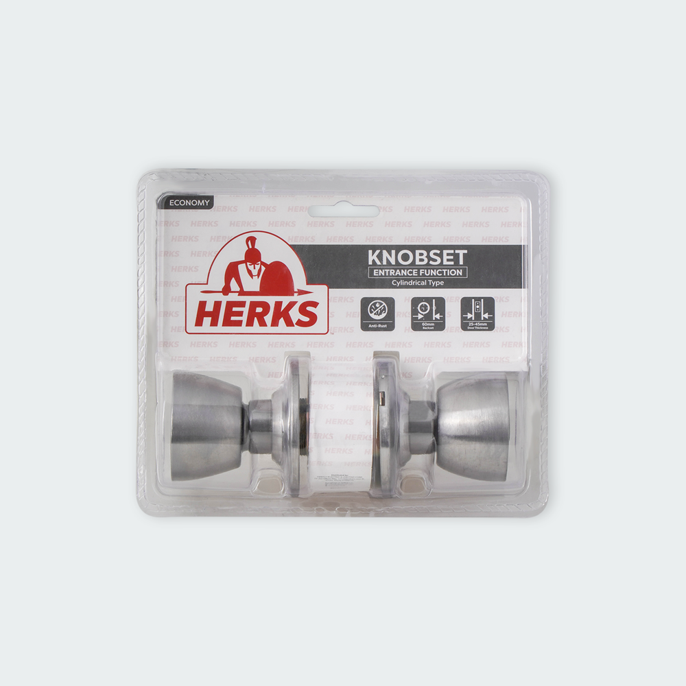HERKS 588 Cylindrical Knobset Entrance Function - Flat Design
