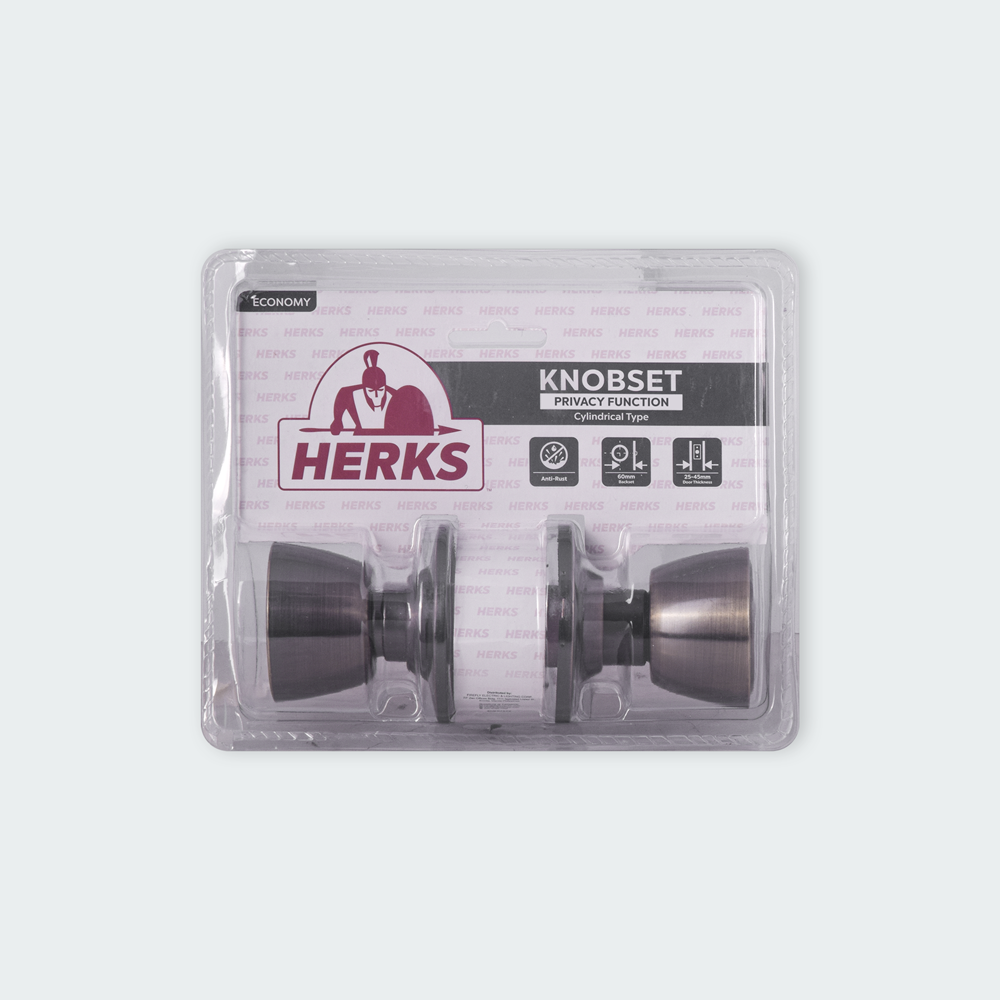 HERKS 588 Cylindrical Knobset Privacy Function - Flat Design
