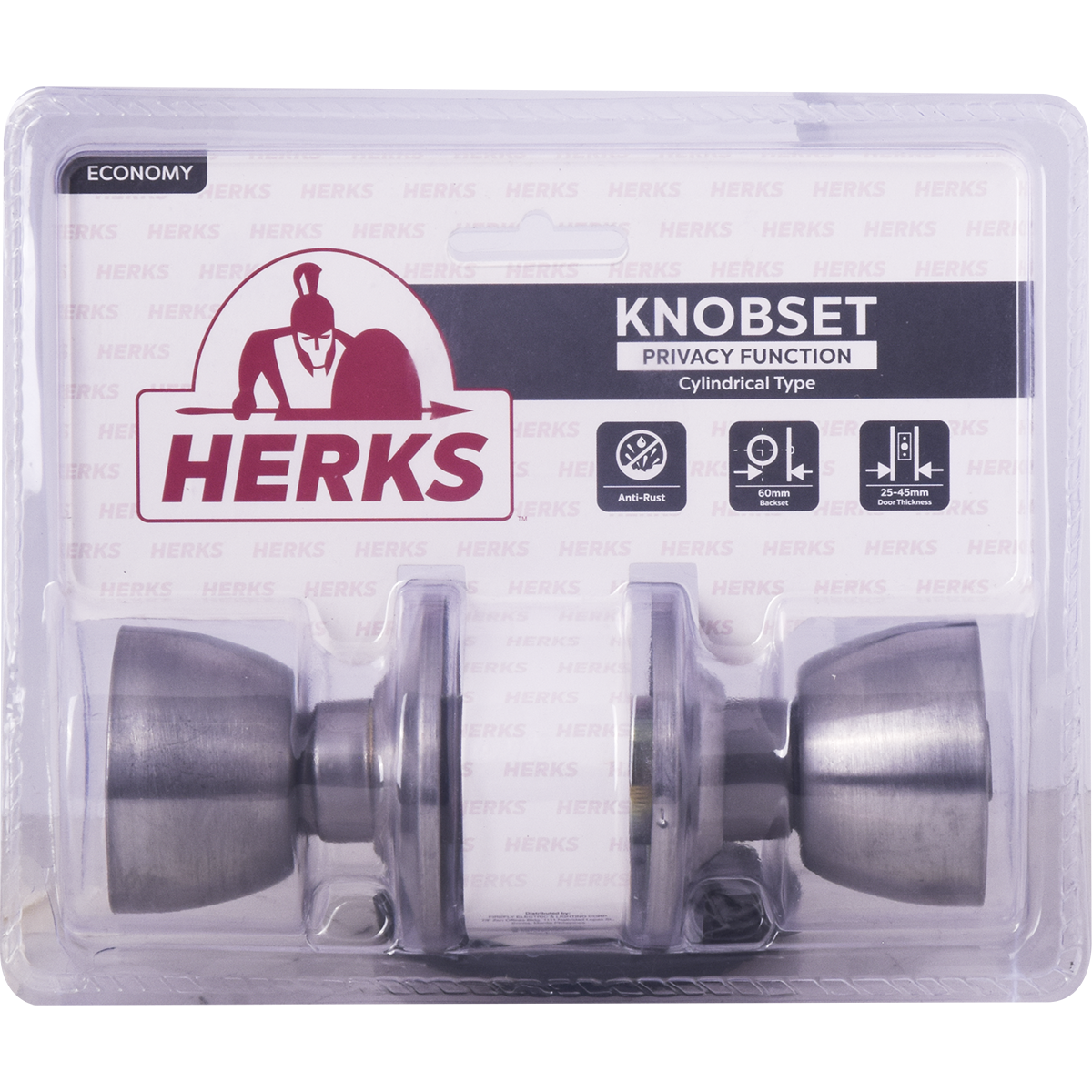 HERKS 588 Cylindrical Knobset Privacy Function - Flat Design