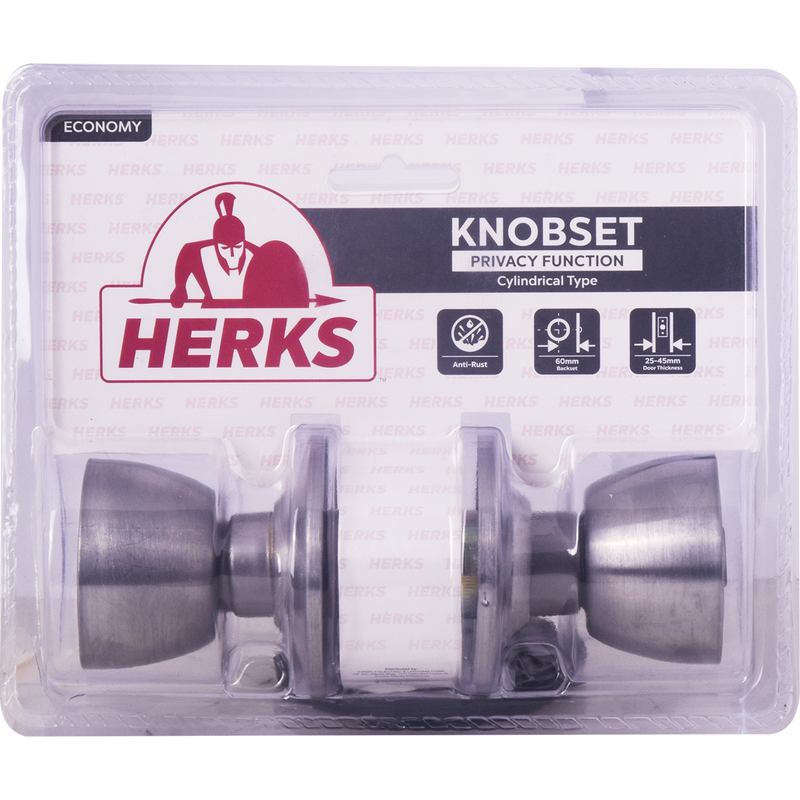 HERKS 588 Cylindrical Knobset Privacy Function - Flat Design