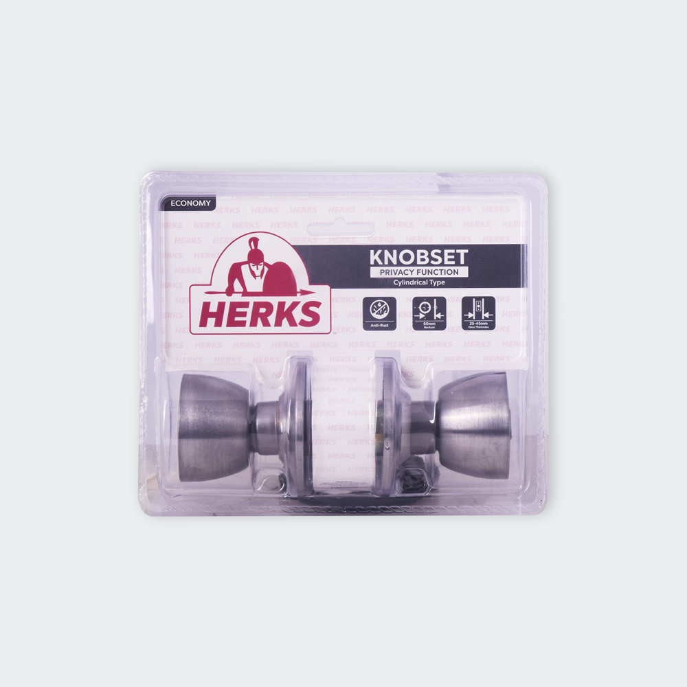 HERKS 588 Cylindrical Knobset Privacy Function - Flat Design