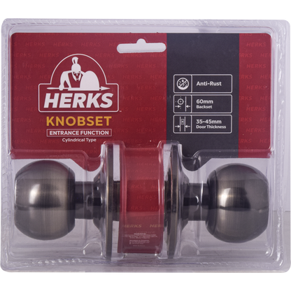 HERKS 587 Cylindrical Knobset Entrance Function - Round Design