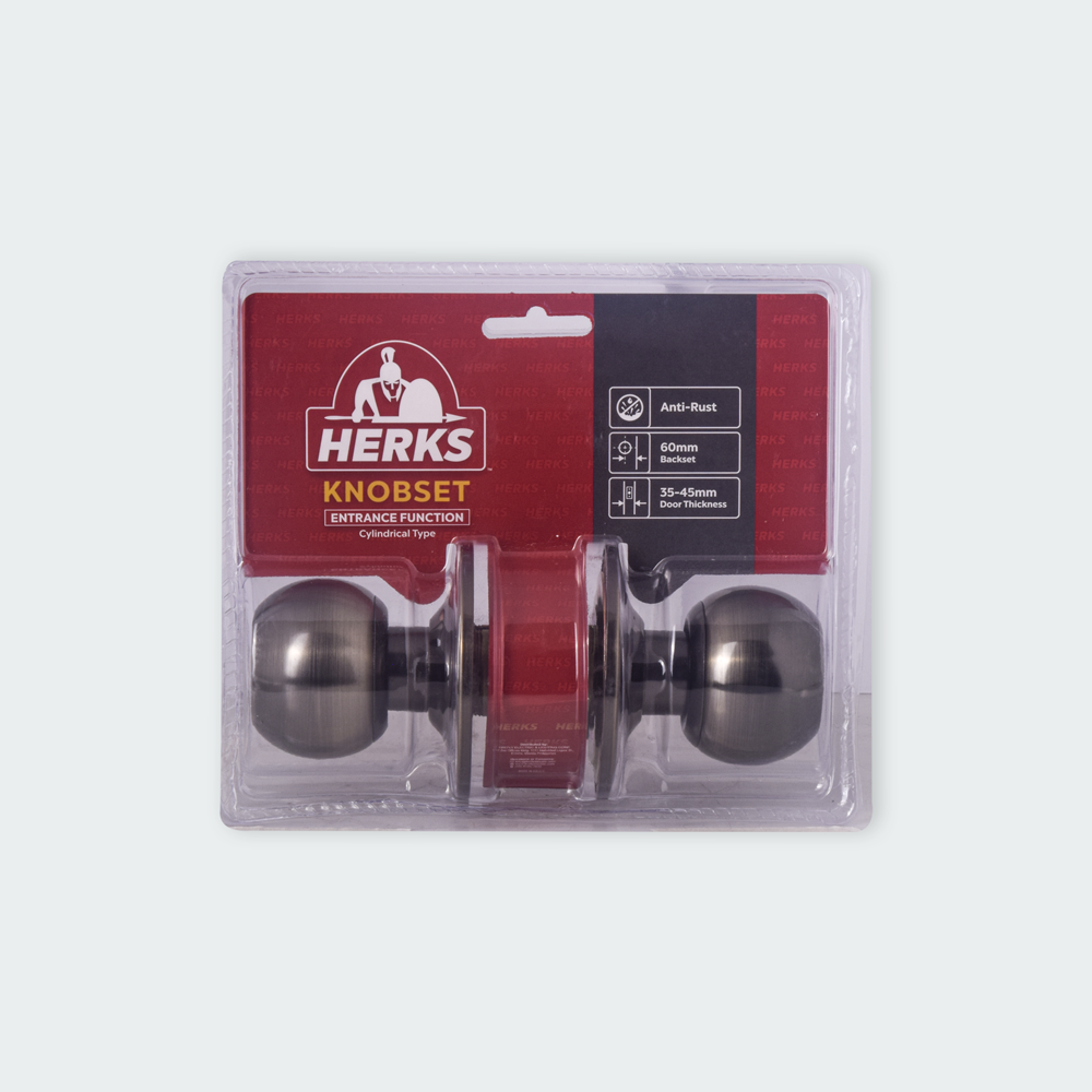 HERKS 587 Cylindrical Knobset Entrance Function - Round Design
