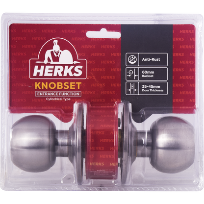 HERKS 587 Cylindrical Knobset Entrance Function - Round Design