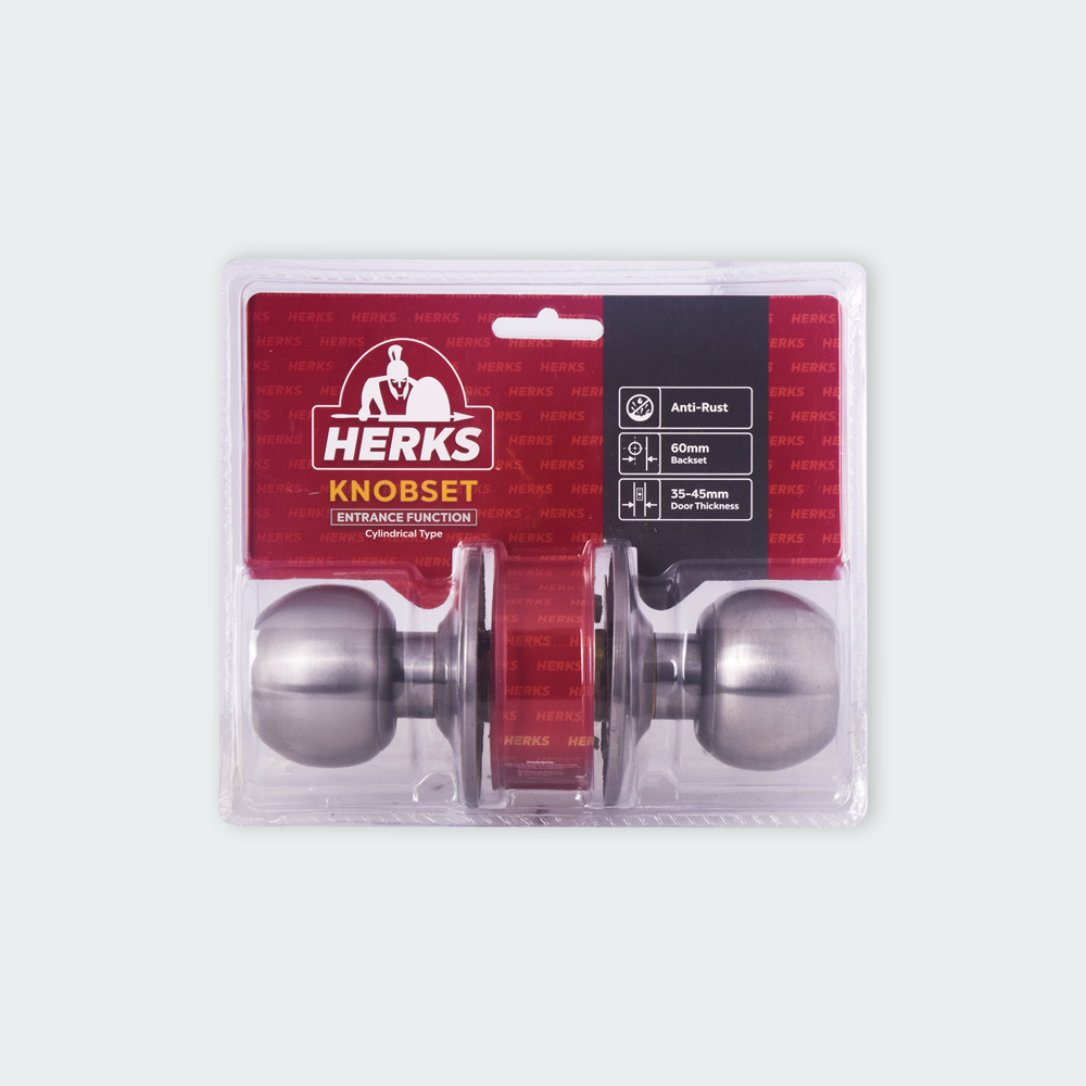 HERKS 587 Cylindrical Knobset Entrance Function - Round Design