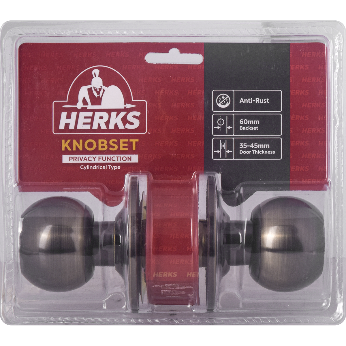 HERKS 587 Cylindrical Knobset Privacy Function - Round Design