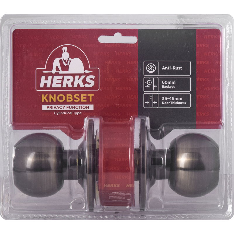 HERKS 587 Cylindrical Knobset Privacy Function - Round Design