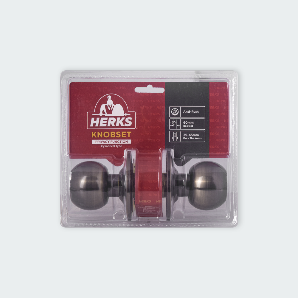HERKS 587 Cylindrical Knobset Privacy Function - Round Design