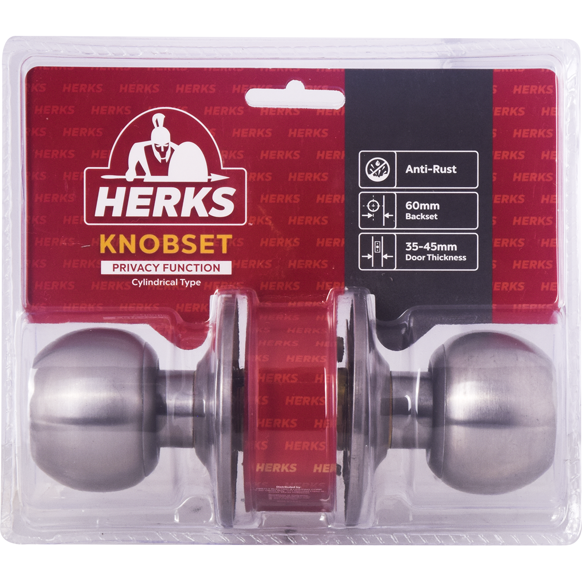 HERKS 587 Cylindrical Knobset Privacy Function - Round Design