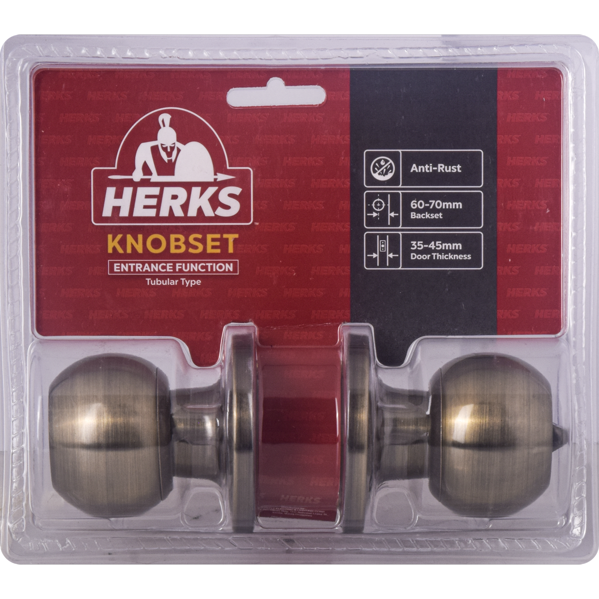 HERKS 587 Tubular Knobset Entrance Function - Round Design