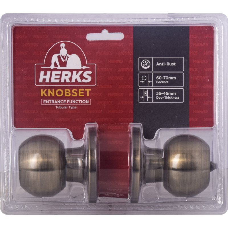 HERKS 587 Tubular Knobset Entrance Function - Round Design