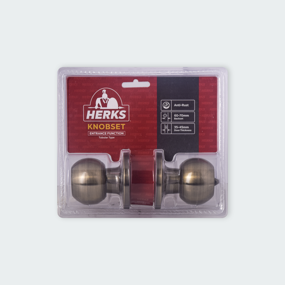 HERKS 587 Tubular Knobset Entrance Function - Round Design