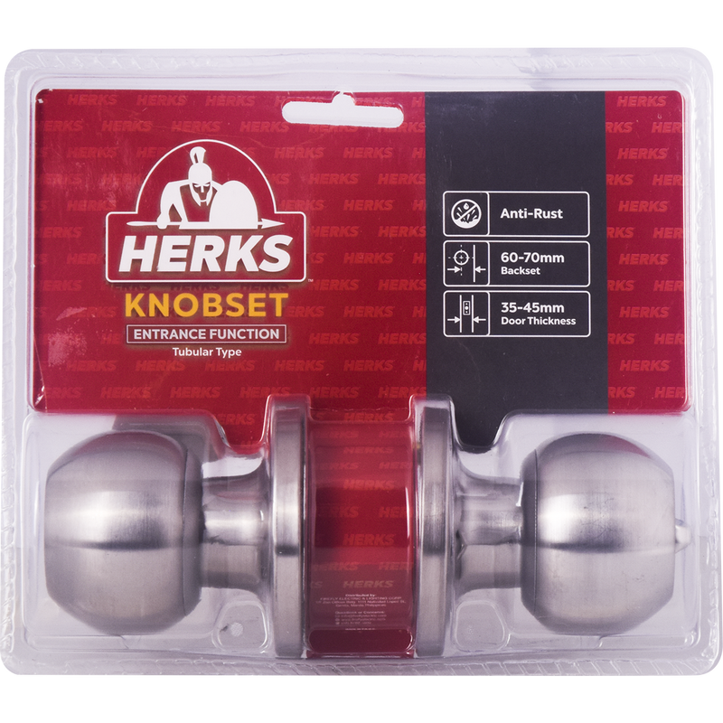 HERKS 587 Tubular Knobset Entrance Function - Round Design