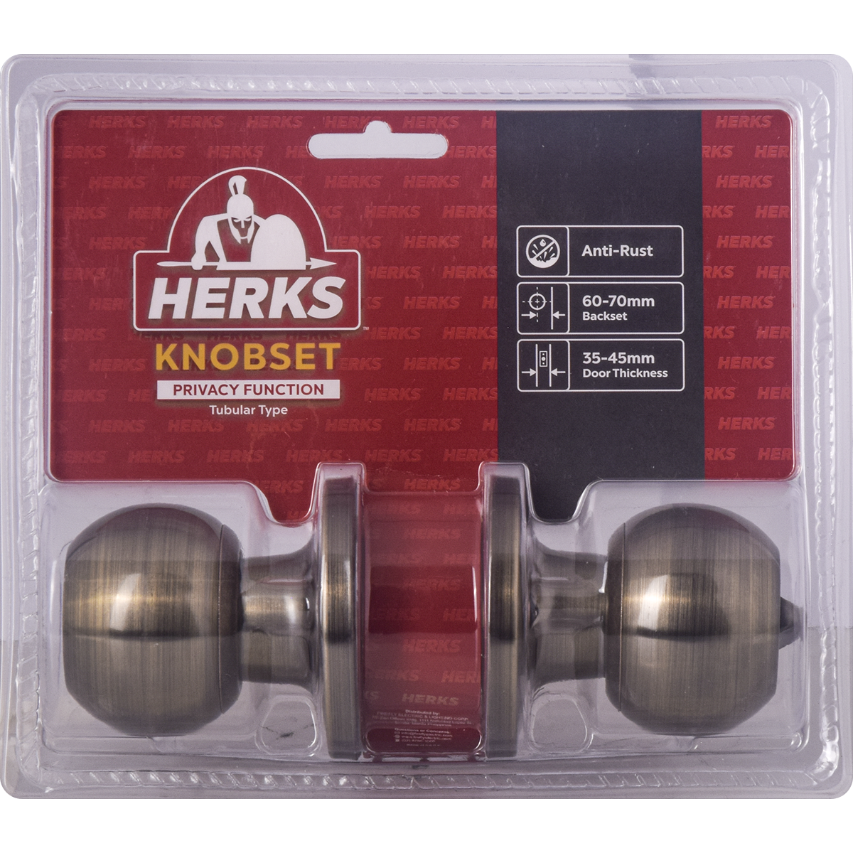 HERKS 587 Tubular Knobset Privacy Function - Round Design