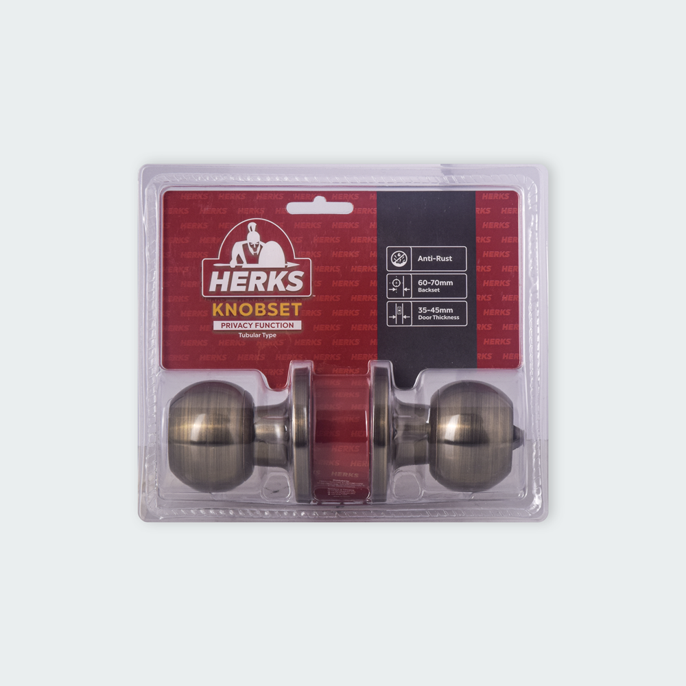 HERKS 587 Tubular Knobset Privacy Function - Round Design