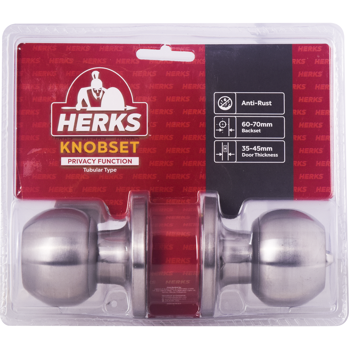 HERKS 587 Tubular Knobset Privacy Function - Round Design
